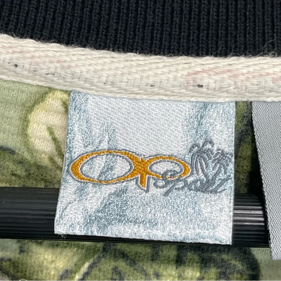 Ocean Pacific Sport Polo Shirt. Green Leaf Print Men’s M. Cotton. - Picture 7 of 8